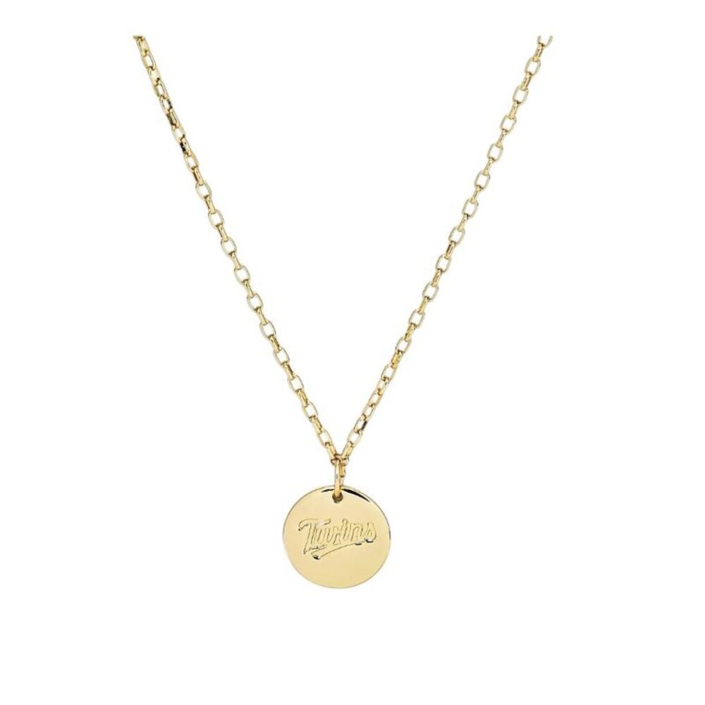 Bijoux Sport by Luv Aj MLB Gold Plated Brass Round Coin Necklace Minnesota Twins